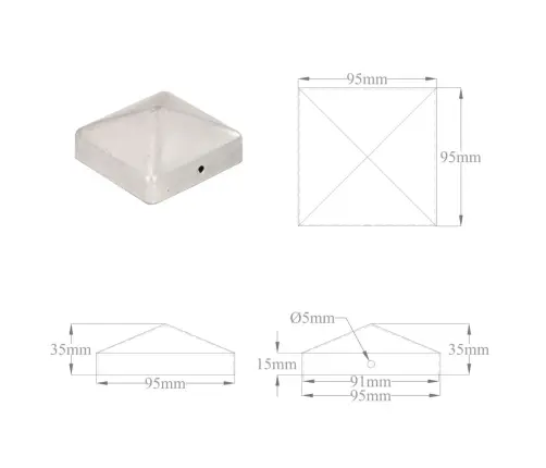 Stabu Cepurītes, 6 Gab,. Cinkots Tērauds, 91X91 Mm Vidaxl
