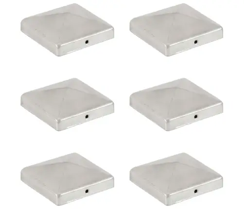 Stabu Cepurītes, 6 Gab., Cinkots Metāls, 101X101 Mm Vidaxl