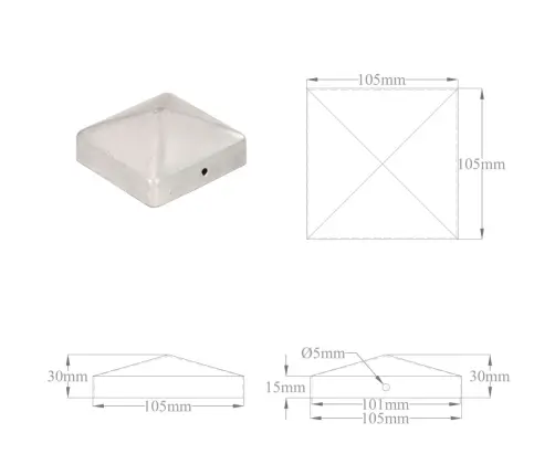 Stabu Cepurītes, 6 Gab., Cinkots Metāls, 101X101 Mm Vidaxl