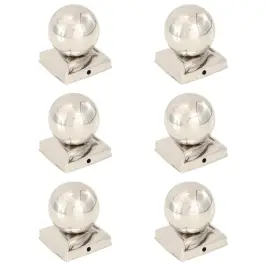 Stabu Uzgaļi, 6 Gab., Lodveida, Nerūsējošs Tērauds, 91X91 Mm Vidaxl