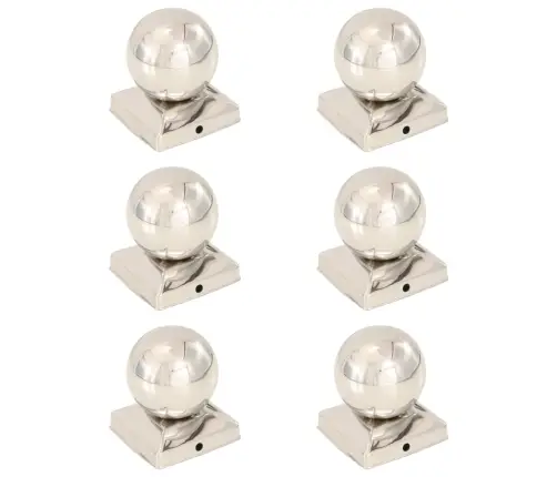 Stabu Uzgaļi, 6 Gab., Lodveida, Nerūsējošs Tērauds, 91X91 Mm Vidaxl