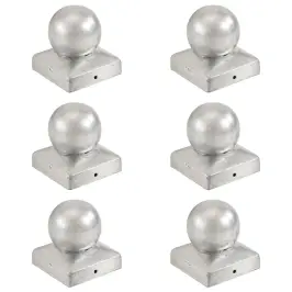 Stabu Uzgaļi, 6 Gab., Lodveida, Cinkots Metāls, 71X71 Mm Vidaxl