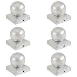 Stabu Uzgaļi, 6 Gab., Lodveida, Cinkots Metāls, 91X91 Mm Vidaxl