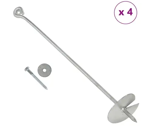 Maa-Ankrud 4 Tk 10 X 60 Cm Tsingitud Metall