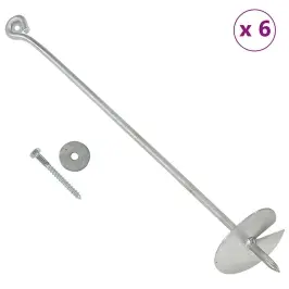 Zemes Enkuri, 6 Gab., 10X60 Cm, Cinkots Metāls Vidaxl