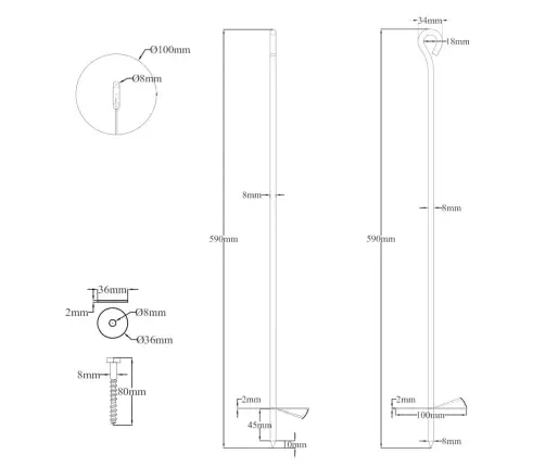 Maa-Ankrud 6 Tk 10 X 60 Cm Tsingitud Metall