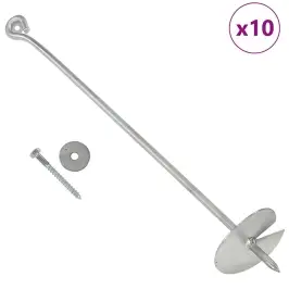 Zemes Enkuri, 10 Gab., 10X60 Cm, Cinkots Metāls Vidaxl