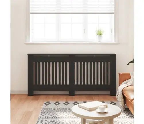 Radiatora Pārsegs, Melns, 172X19X81,5 Cm, Mdf Vidaxl