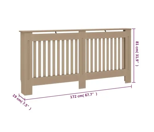 Radiatora Pārsegs, 172X19X81 Cm, Mdf Vidaxl