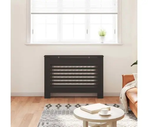Radiatoriaus Uždangalas, Juodos Spalvos, 112X19X81,5cm Mdf