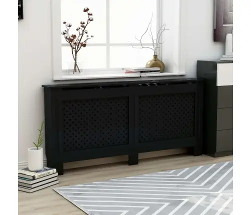 Radiatora Pārsegs, Melns, 172X19X81,5 Cm, Mdf Vidaxl