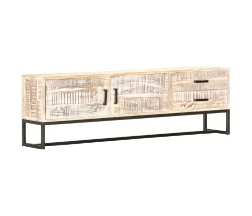Tv Skapītis, Balts, 140X30X45 Cm, Akācijas Masīvkoks Vidaxl