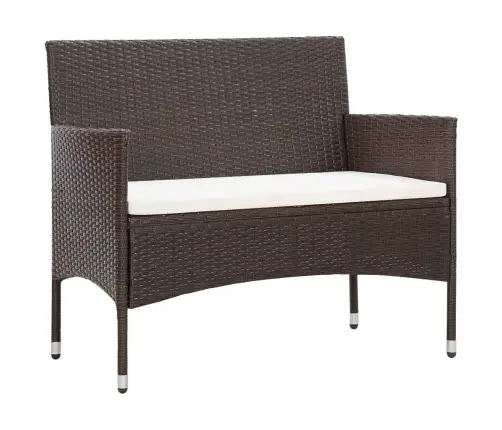 4-Osaline Aiamööblikomplekt Patjadega, Polürotang, Pruun