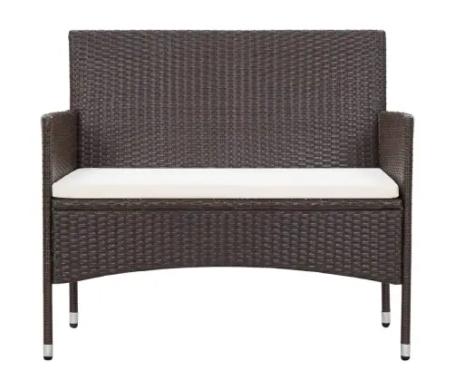 4-Osaline Aiamööblikomplekt Patjadega, Polürotang, Pruun