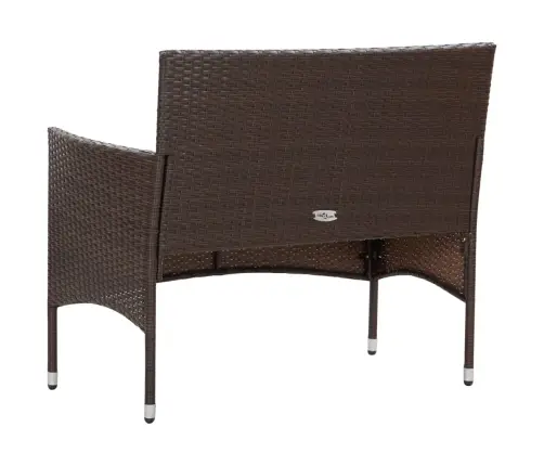 4-Osaline Aiamööblikomplekt Patjadega, Polürotang, Pruun