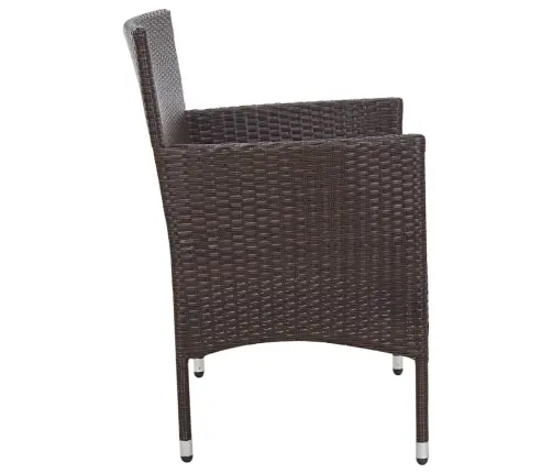 4-Osaline Aiamööblikomplekt Patjadega, Polürotang, Pruun