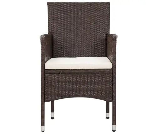 4-Osaline Aiamööblikomplekt Patjadega, Polürotang, Pruun