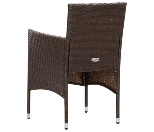 4-Osaline Aiamööblikomplekt Patjadega, Polürotang, Pruun