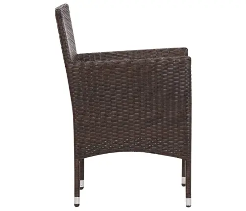 4-Osaline Aiamööblikomplekt Patjadega, Polürotang, Pruun