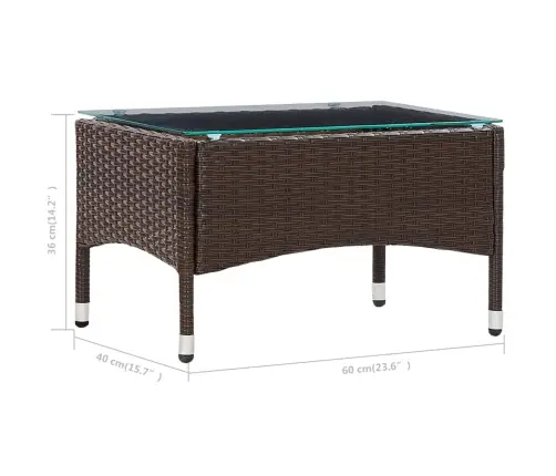 4-Osaline Aiamööblikomplekt Patjadega, Polürotang, Pruun