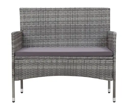 4-Osaline Aiamööblikomplekt Patjadega, Polürotang, Hall