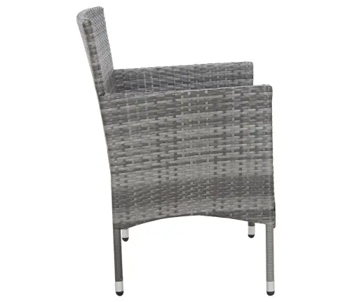 4-Osaline Aiamööblikomplekt Patjadega, Polürotang, Hall