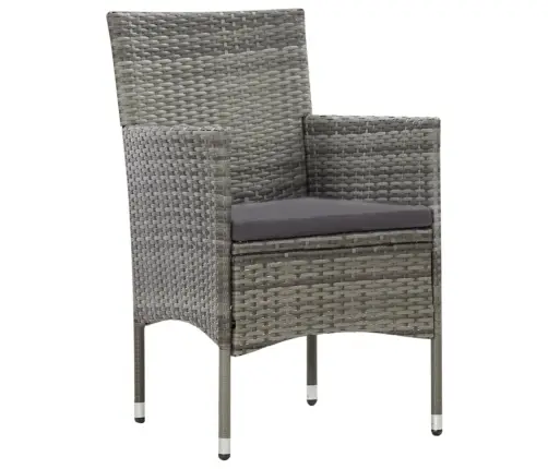 4-Osaline Aiamööblikomplekt Patjadega, Polürotang, Hall