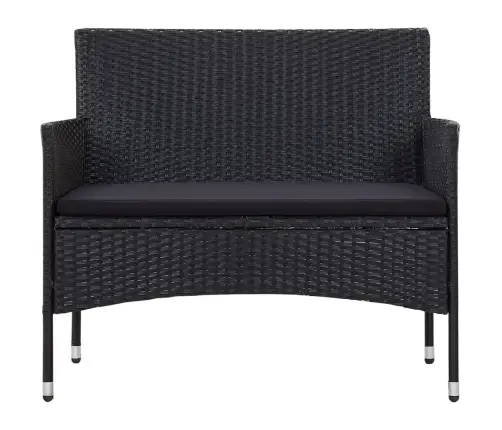 4-Daļīgs Dārza Atpūtas Mēbeļu Komplekts Ar Matračiem, Pe, Melns Vidaxl