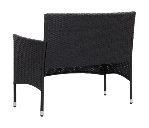 4-Daļīgs Dārza Atpūtas Mēbeļu Komplekts Ar Matračiem, Pe, Melns Vidaxl