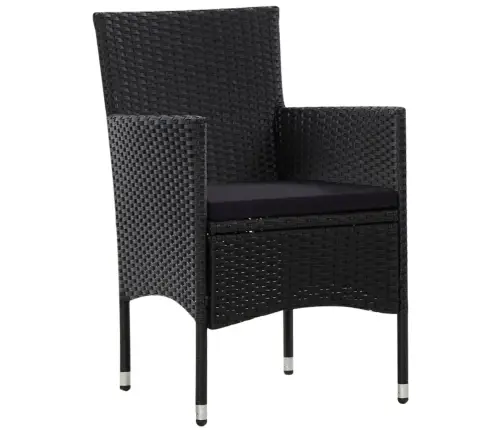 4-Daļīgs Dārza Atpūtas Mēbeļu Komplekts Ar Matračiem, Pe, Melns Vidaxl