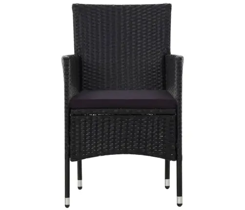 4-Daļīgs Dārza Atpūtas Mēbeļu Komplekts Ar Matračiem, Pe, Melns Vidaxl