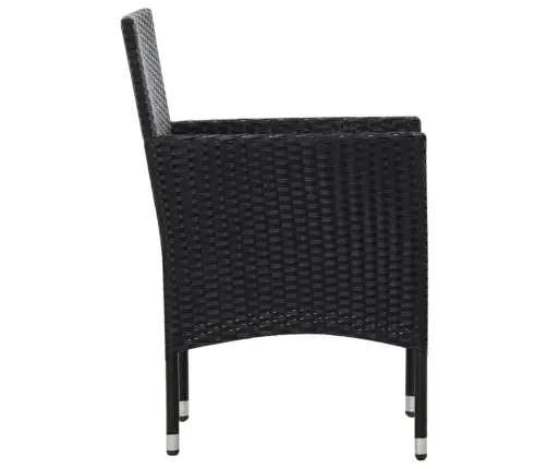 4-Daļīgs Dārza Atpūtas Mēbeļu Komplekts Ar Matračiem, Pe, Melns Vidaxl