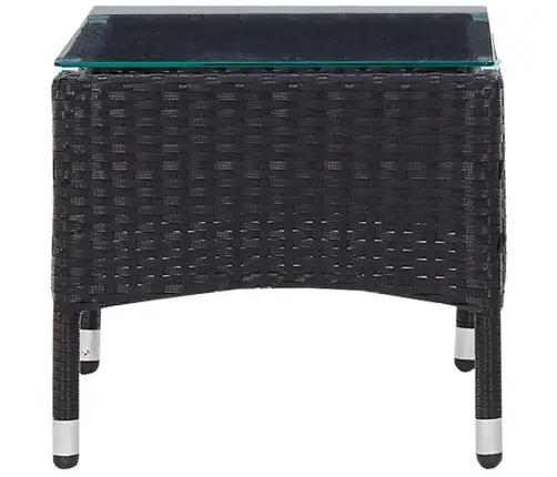 4-Daļīgs Dārza Atpūtas Mēbeļu Komplekts Ar Matračiem, Pe, Melns Vidaxl