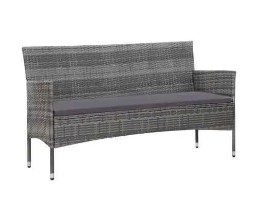 Poilsio Komplektas Su Pagalvėmis, 4 Dalių, Pilkas, Poliratanas