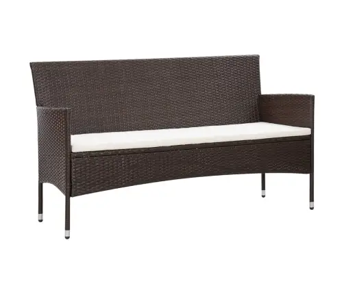 Poilsio Komplektas Su Pagalvėmis, 5 Dalių, Rudas, Poliratanas