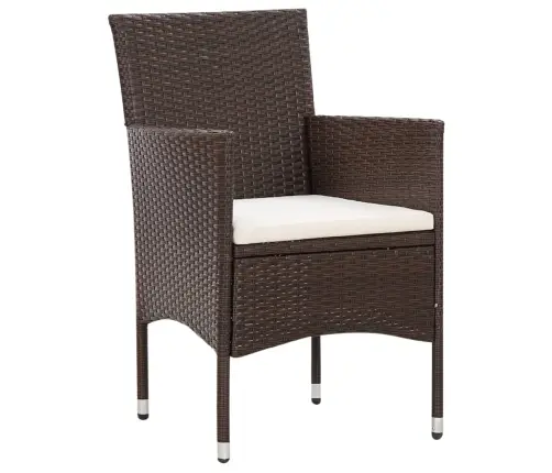 Poilsio Komplektas Su Pagalvėmis, 5 Dalių, Rudas, Poliratanas