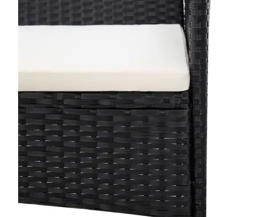 5-Daļīgs Dārza Mēbeļu Komplekts Ar Matračiem, Pe Pinums, Melns Vidaxl