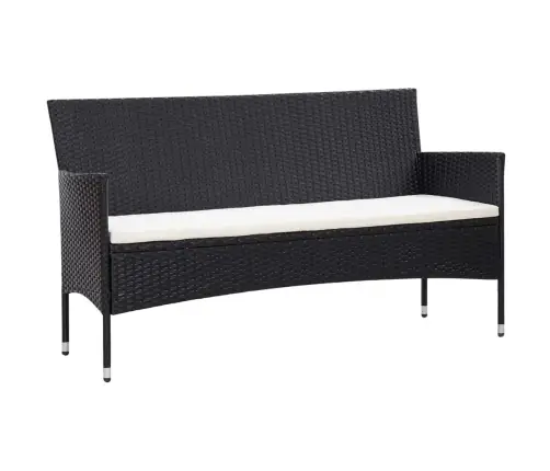 5-Daļīgs Dārza Mēbeļu Komplekts Ar Matračiem, Pe Pinums, Melns Vidaxl