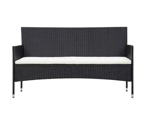 5-Daļīgs Dārza Mēbeļu Komplekts Ar Matračiem, Pe Pinums, Melns Vidaxl