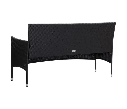 5-Daļīgs Dārza Mēbeļu Komplekts Ar Matračiem, Pe Pinums, Melns Vidaxl