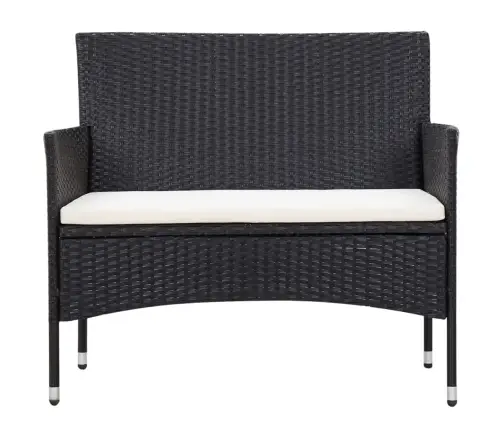 5-Daļīgs Dārza Mēbeļu Komplekts Ar Matračiem, Pe Pinums, Melns Vidaxl