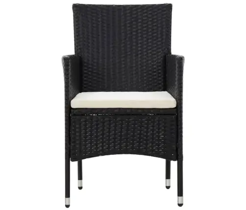 5-Daļīgs Dārza Mēbeļu Komplekts Ar Matračiem, Pe Pinums, Melns Vidaxl