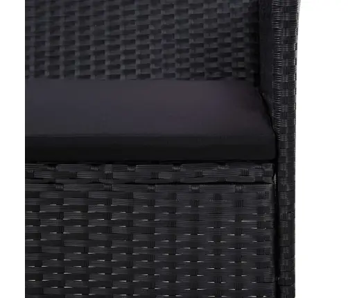 5-Daļīgs Dārza Mēbeļu Komplekts, Matrači, Pe Rotangpalma, Melns Vidaxl