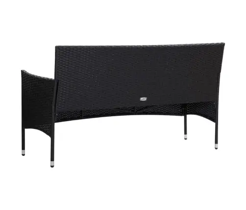 5-Daļīgs Dārza Mēbeļu Komplekts, Matrači, Pe Rotangpalma, Melns Vidaxl