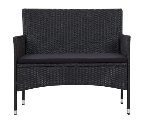 5-Daļīgs Dārza Mēbeļu Komplekts, Matrači, Pe Rotangpalma, Melns Vidaxl