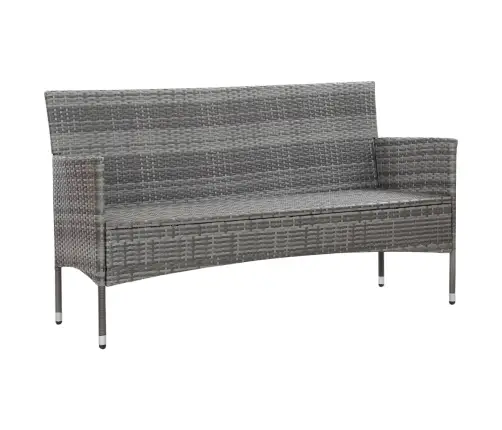 Trīsvietīgs Dārza Dīvāns Ar Matračiem, Pelēka Pe Rotangpalma Vidaxl