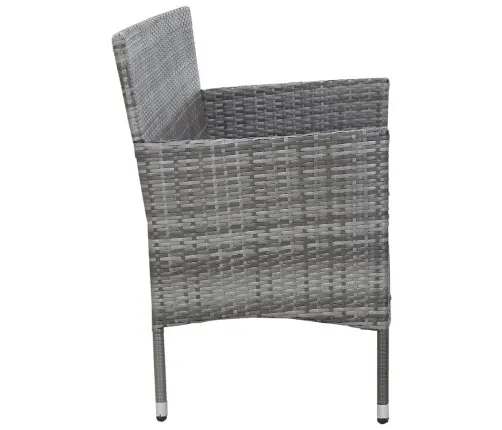 Trīsvietīgs Dārza Dīvāns Ar Matračiem, Pelēka Pe Rotangpalma Vidaxl