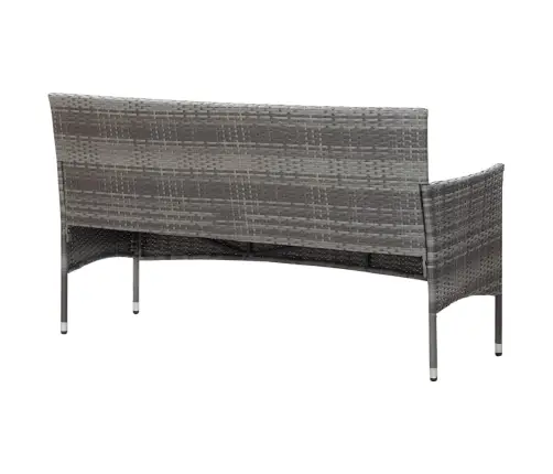 Trīsvietīgs Dārza Dīvāns Ar Matračiem, Pelēka Pe Rotangpalma Vidaxl