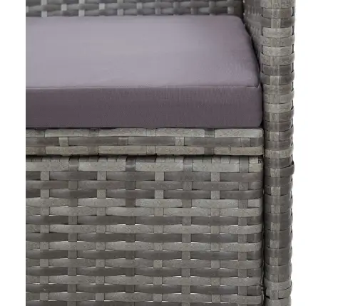 Trīsvietīgs Dārza Dīvāns Ar Matračiem, Pelēka Pe Rotangpalma Vidaxl