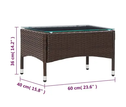 Kafijas Galdiņš, Brūns, 60X40X36 Cm, Pe Rotangpalma Vidaxl